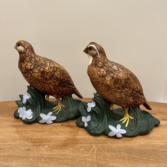 Vintage 60s Ceramic Quail Figurines Holland Mold Set of 2 Hand Painted - Picture 5 of 8